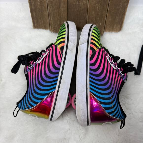 Heelys PRO 20 Women's Size 1 PRINTS BLACK RAINBOW Zebra Print Skate Rolling Shoe - Picture 2 of 8